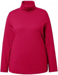 Ulla Popken Basic Long Sleeve Slim Fit Turtleneck Red