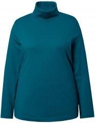 Ulla Popken Basic Long Sleeve Slim Fit Turtleneck Cerulean