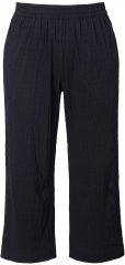 Ulla Popken Textured Elastic Waist Cropped Pants Black