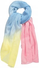 Ulla Popken Pleated Color Gradient Scarf Light Blue
