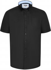 D555 James Oxford Srajca Z Kratkimi Rokavi TALL Črna