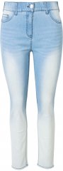Ulla Popken Pre-Washed Elastic Waist Jeans Light Light Blue Denim