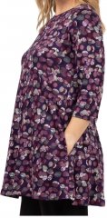 Scandinavian Caramel Flower Petals Tunic Purple