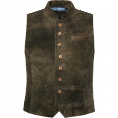 jP1880 Finest Goat Suede Traditional Vest Dark Brown
