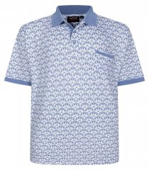 Espionage P231 Polo majica z geometrijskim potiskom modra/bela
