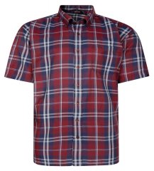 Espionage SH447 Karirasta srajca burgundy