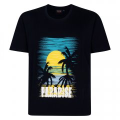 Espionage T448 paradise majica s potiskom mornarsko modra