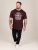 D555 Baldwin Grumpy Old Man Club Print Crew Neck T-shirt Burgundy/ Black Twist - Kratke Majice - Moške kratke majice za močnejše postave