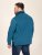 D555 Conway 1 1/4 Zip Neck Fleece Sweatshirt With Bear Logo Teal - Puloverji & jopice - Moški Puloverji & Jopice za Močnejše Postave