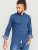 D555 Chilton LS Shirt Navy - Srajce - Moške srajce za Močnejše Postave