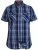 D555 Safford Short Sleeve Navy Check Shirt - Srajce - Moške srajce za Močnejše Postave