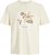 Jack & Jones Almeria Front Print Crew Neck T-Shirt Antique White - Kratke Majice - Moške kratke majice za močnejše postave