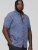 D555 KYLE S/S Micro AO Print Shirt Blue - Srajce - Moške srajce za Močnejše Postave