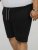 D555 STEFAN1 Elasticated Waist Loop Back Shorts Black - Trenirke & kratke trenirke - Moške Trenirke za Močnejše Postave