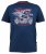 D555 BRADFORD Skeleton Biker Printed T-Shirt Navy - Kratke Majice - Moške kratke majice za močnejše postave