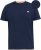 D555 SANDFORD Double Layer On Neck Ribs And Hem Waffle Textured T-Shirt Navy - Kratke Majice - Moške kratke majice za močnejše postave