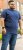 D555 ORSTON Reno Fabric Crew Neck T-Shirt With Chest Embroidery Blue Reno - Kratke Majice - Moške kratke majice za močnejše postave