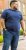 D555 ORSTON Reno Fabric Crew Neck T-Shirt With Chest Embroidery Blue Reno - Kratke Majice - Moške kratke majice za močnejše postave