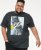 D555 MARTIN Official Batman Printed T-Shirt Washed Black - Kratke Majice - Moške kratke majice za močnejše postave