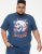 D555 NEAL Skull With Flames Printed Crew Neck T-Shirt Navy/Blue Twist - Kratke Majice - Moške kratke majice za močnejše postave