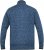 D555 ECCLES Cable Knitted Zip Through Sweater With Bonded Check Lining Denim Marl - Puloverji & jopice - Moški Puloverji & Jopice za Močnejše Postave