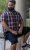 D555 Shields Button Down Collar Short Sleeve Shirt With Pocket Red Check - Srajce - Moške srajce za Močnejše Postave