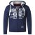 D555 Thurston Full Zip Hoodie Navy - Puloverji & jopice - Moški Puloverji & Jopice za Močnejše Postave