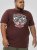 D555 Loughborough Official Gas Monkey Crew Neck T-Shirt Burgundy Black Twist - Kratke Majice - Moške kratke majice za močnejše postave