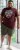 D555 Loughborough Official Gas Monkey Crew Neck T-Shirt Burgundy Black Twist - Kratke Majice - Moške kratke majice za močnejše postave