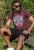 D555 Loughborough Official Gas Monkey Crew Neck T-Shirt Burgundy Black Twist - Kratke Majice - Moške kratke majice za močnejše postave