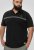 D555 Stafford Cut And Sew Embroidery Stripe Short Sleeve Polo Black - Polo majice - Moške Polo Majice za Močnejše Postave