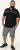 D555 Stafford Cut And Sew Embroidery Stripe Short Sleeve Polo Black - Polo majice - Moške Polo Majice za Močnejše Postave
