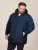 D555 Hank Ripstop Contrast Panelled Padded Hooded Jacket Mornarska - Jakne - Moške bunde za Močnejše Postave