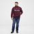 North Latitude Half Zip Pulover Bordo - Puloverji & jopice - Moški Puloverji & Jopice za Močnejše Postave
