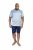 D555 MAURICE Top Paneled Short Sleeve Polo Grey - Polo majice - Moške Polo Majice za Močnejše Postave