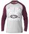 D555 KELTON Long Sleeve Raglan T-Shirt Grey/Burgundy - Kratke Majice - Moške kratke majice za močnejše postave