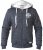 D555 Hulk Fur Lined Zipper Hood Navy - Puloverji & jopice - Moški Puloverji & Jopice za Močnejše Postave
