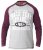 D555 KELTON Long Sleeve Raglan T-Shirt Grey/Burgundy - Kratke Majice - Moške kratke majice za močnejše postave