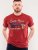 D555 Brisbane Santa Monica Route 66 Printed T-Shirt Red - Kratke Majice - Moške kratke majice za močnejše postave