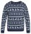 North Latitude 63144 Fjell Reindeer Knit Mornarska - Puloverji & jopice - Moški Puloverji & Jopice za Močnejše Postave