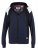 D555 Silverton Contrast Panneled Hoodie Navy - Puloverji & jopice - Moški Puloverji & Jopice za Močnejše Postave