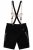 JP1880 Genuine Leather Traditional Lederhosen Shorts Black - Kratke hlače - Moške Kratke Hlače za Močnejše Postave