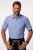 JP1880 Short Sleeve Check Print Traditional Shirt Blue - Srajce - Moške srajce za Močnejše Postave