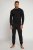 JP1880 Two-piece Pyjamas Long Sleeve and Long Trousers Black - Spodnje perilo & kopalne hlače - Moško Spodnje Perilo za močnejše postave