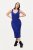 Ulla Popken 817591 Pletena obleka z V-izrezom Modra - Pletene obleke - 