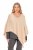 Ulla Popken Knit Pointed Hem Poncho Nature Melange - Puloverji & jopice - 