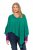 Ulla Popken Knit Pointed Hem Poncho Emerald Green - Puloverji & jopice - 