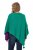 Ulla Popken Knit Pointed Hem Poncho Emerald Green - Puloverji & jopice - 