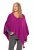 Ulla Popken Knit Pointed Hem Poncho Berry - Puloverji & jopice - 
