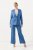 Ulla Popken 826163 Široke hlače za obleko Denim modra - Látkové nohavice - Ženske hlače širokih hlačnic